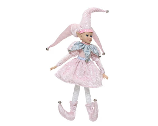 Pink Elf Christmas Decoration