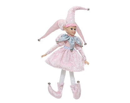 Pink Elf Christmas Decoration