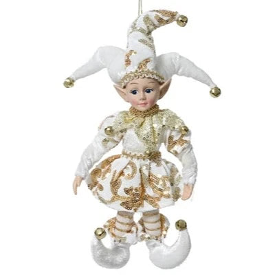 White and Gold Elf  Christmas Decoration