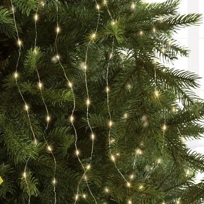 Lumineo Warm White Silver Cable Christmas Tree Lights 210cm