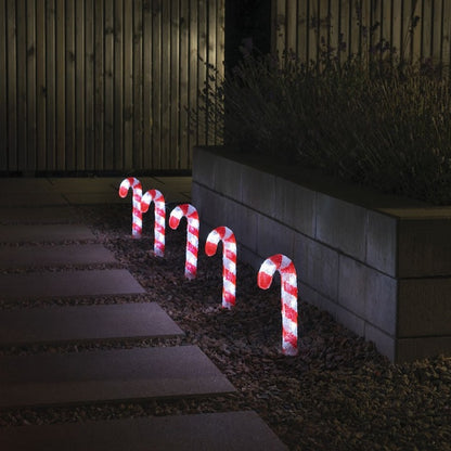 Konstsmide 5 Piece 25cm Acrylic Christmas Candy Cane LED Light Set