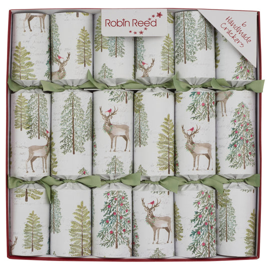 Robin Reed 6 Sage Woodland Christmas Crackers