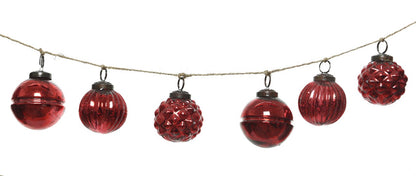 Red Glass Bauble Garland