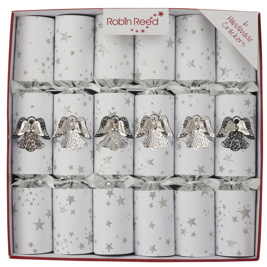 Robin Reed 6 Silver Jewel Angel Christmas Crackers