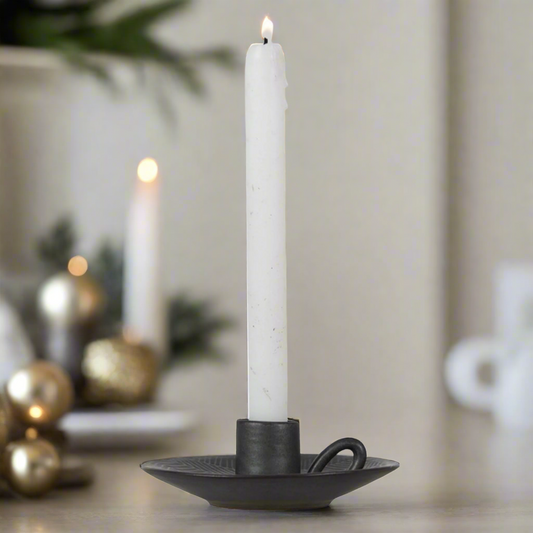 Grey Porcelain Winkie Christmas Candle Holder