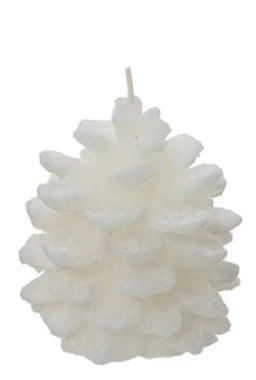 Snow White Pinecone Wax Christmas Candle