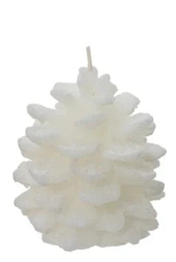 White Pinecone Wax Candle