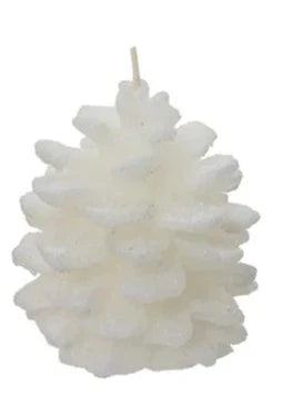 Snow White Pinecone Wax Christmas Candle Decoration