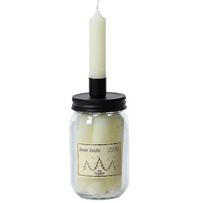 Ivory Mini Christmas Candles with Candle Holder and Storage Jar