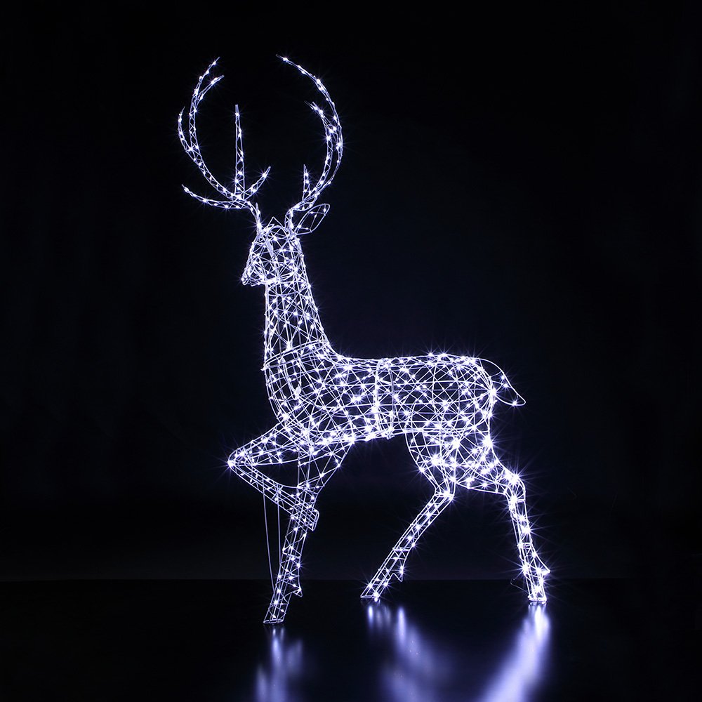 Noma Christmas White Frame Flexi Light Highland Stag 1.9m