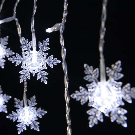 120 White Snowflake Icicle Lights