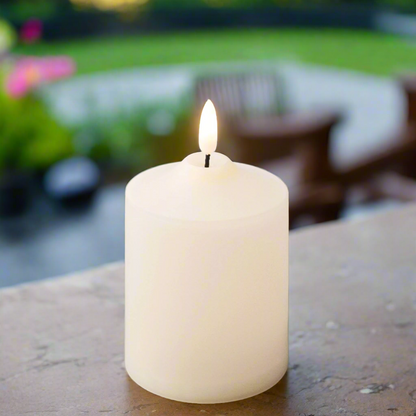 Outdoor LED Cream Church Candle 12.5cm