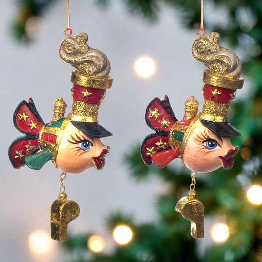 Santa Express Train Conductor Fish Hanging Christmas Decorations