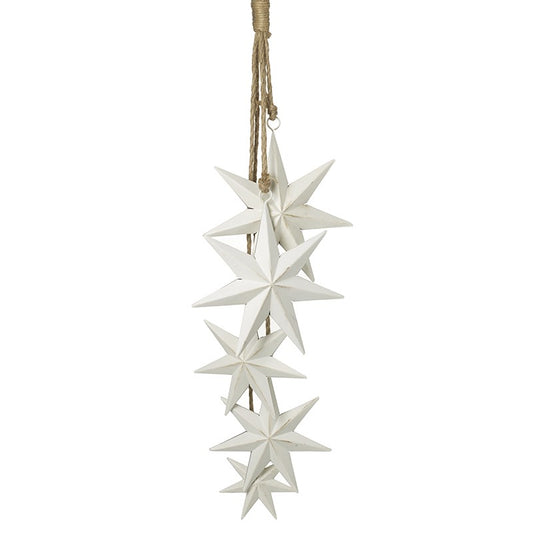 Hanging White Christmas Star Bunch