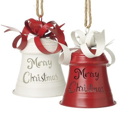 Large Vintage  Style Merry Christmas Bell Decoration