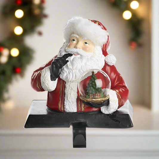 Goodwill Santa with Snow Globe Stocking Hanger