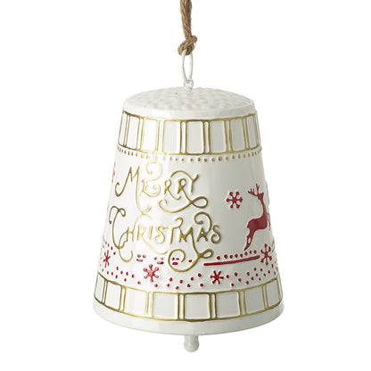 White Merry Christmas Bell Decoration