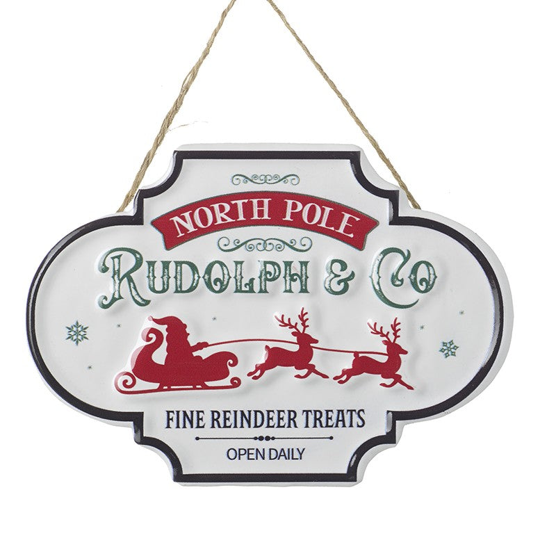 Rudolph & Co North Pole Christmas Sign 12.7cm