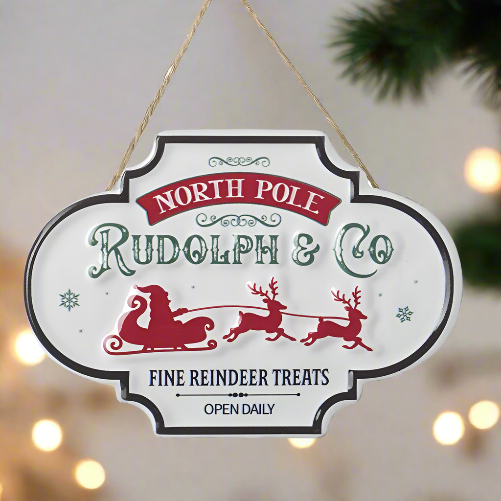 Rudolph & Co North Pole Christmas Sign 12.7cm