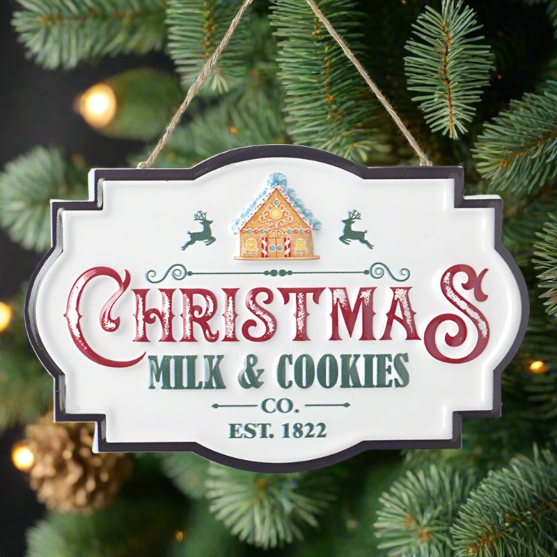 Christmas Milk & Cookies Sign 12.7cm