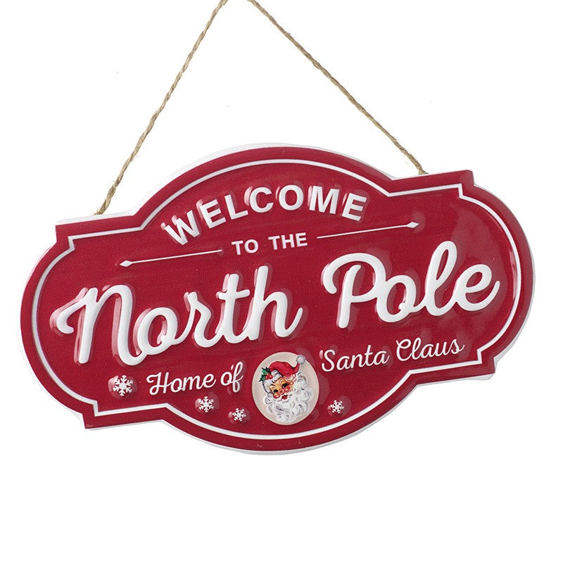 Welcome to the North Pole Christmas Sign 18cm