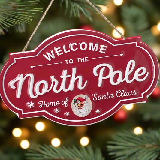 Welcome to the North Pole Christmas Sign 18cm