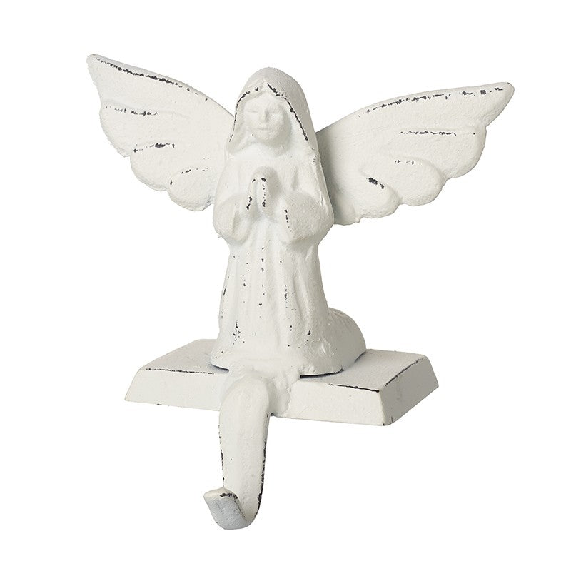 White Angel Christmas Stocking Hanger