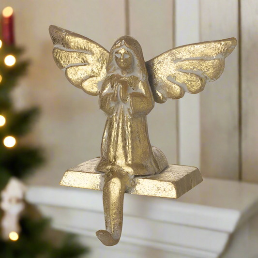 Gold Angel Christmas Stocking Hanger