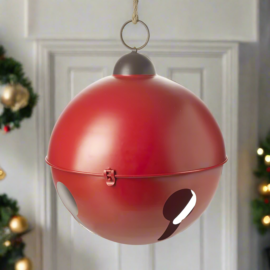 Large Red Metal Christmas Bell