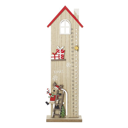 Wooden Tall House Christmas Countdown  Advent Decoration