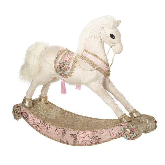 Pink Rocking Horse Christmas Decoration