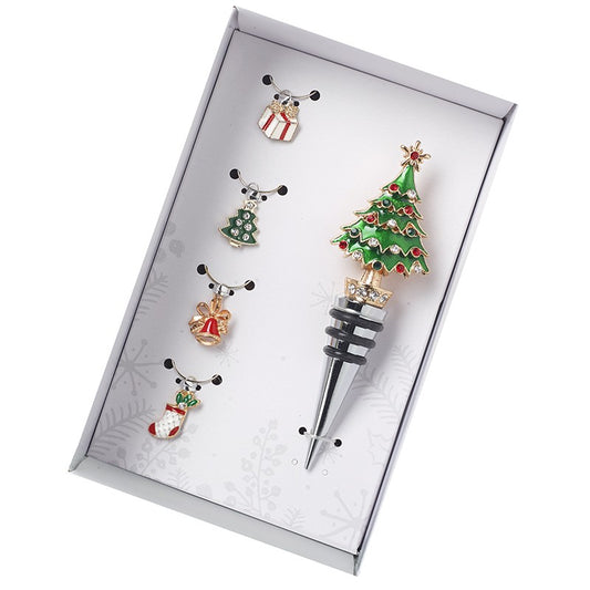 Drink Charm and  Christmas Tree Stopper Set