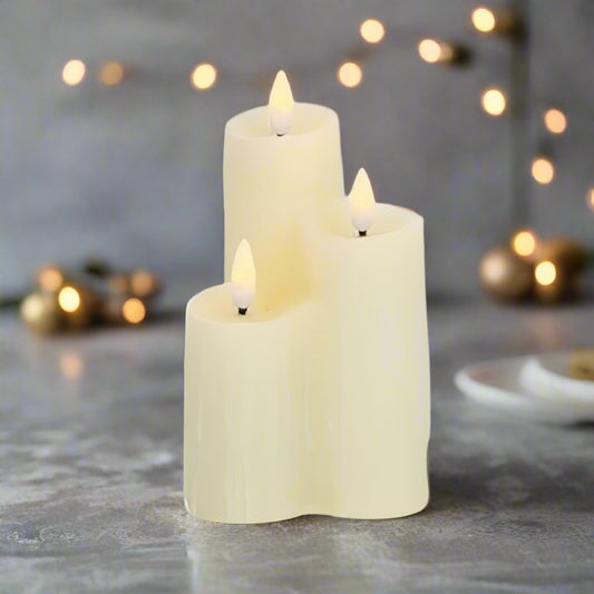 3 Piece FlickaBrights Melted Edge Wax Candles