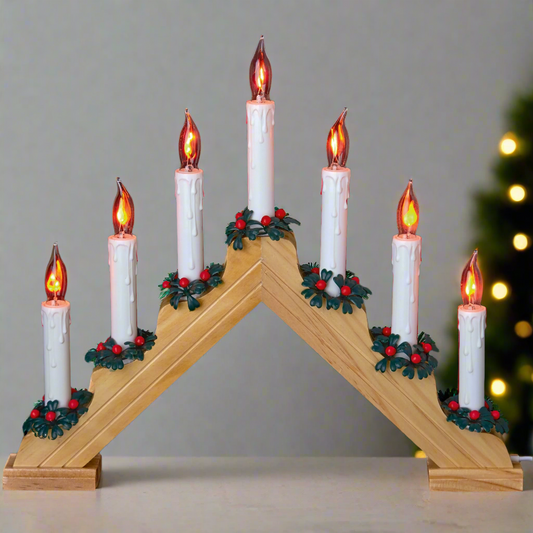 Flickering Bulb 7 Candles Pine Candle Bridge