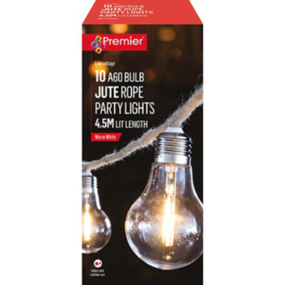 Premier 10 Bulb Jute Rope Party Lights