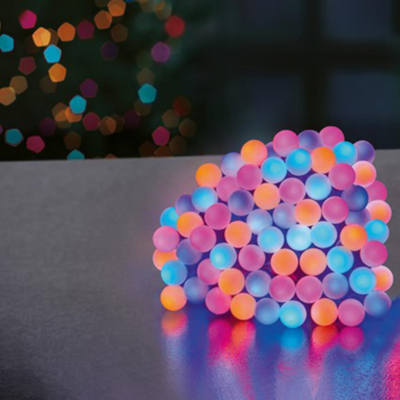 Premier 150 Rainbow Frosted Cap Christmas Berry String Lights