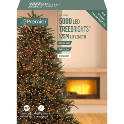 Premier 5000 Vintage Gold LED Treebrights Christmas String Lights