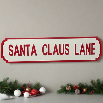 Vintage Style Santa Claus Lane Christmas Sign 71cm