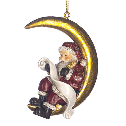 Goodwill Santa Sitting on Moon Hanging Decoration