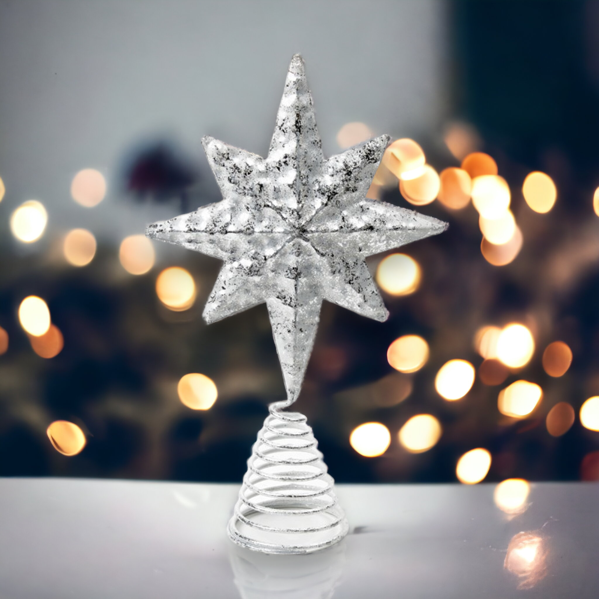 Silver on sale tree topper