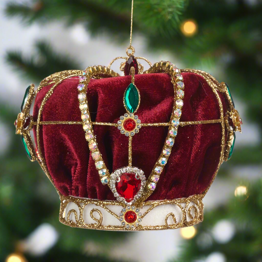 Goodwill Velvet Jewel Crown Hanging Christymas Decoration