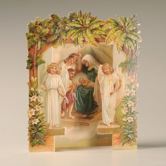 Palm Trees and Angels Nativity Christmas Card