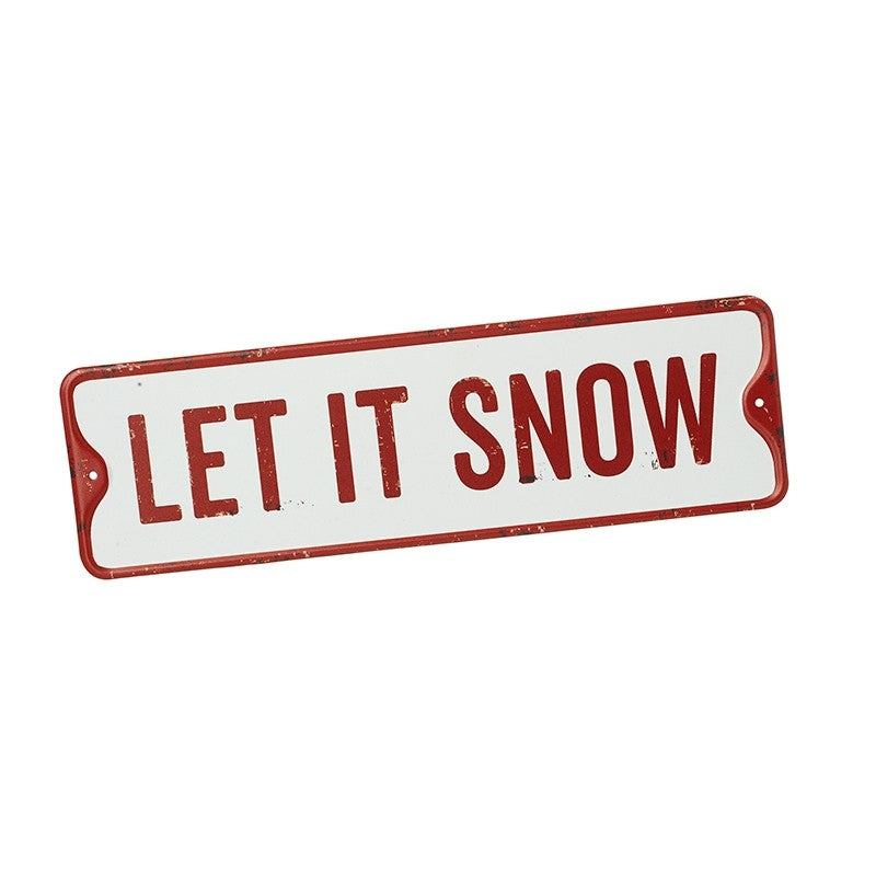 Let It Snow Metal Christmas Sign