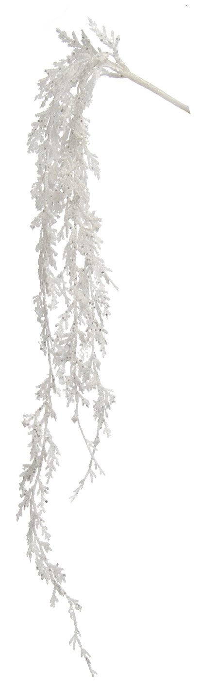 White Snow And Glitter Juniper Christmas Spray 75cm