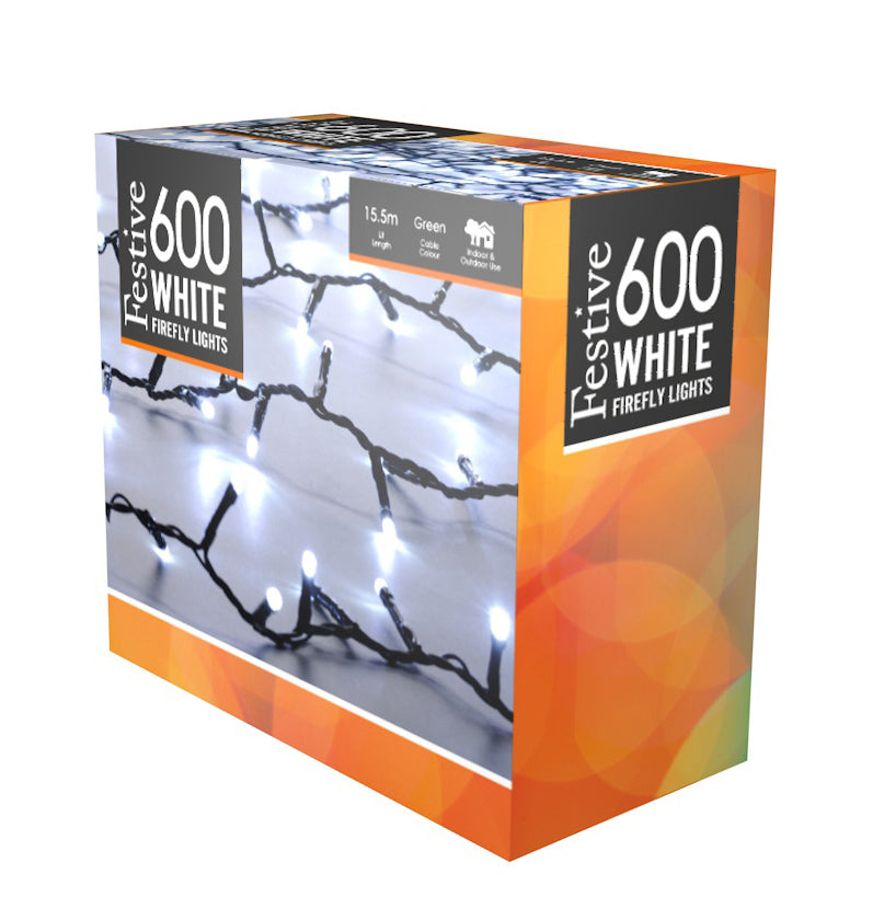 Festive 600 White Firefly Lights