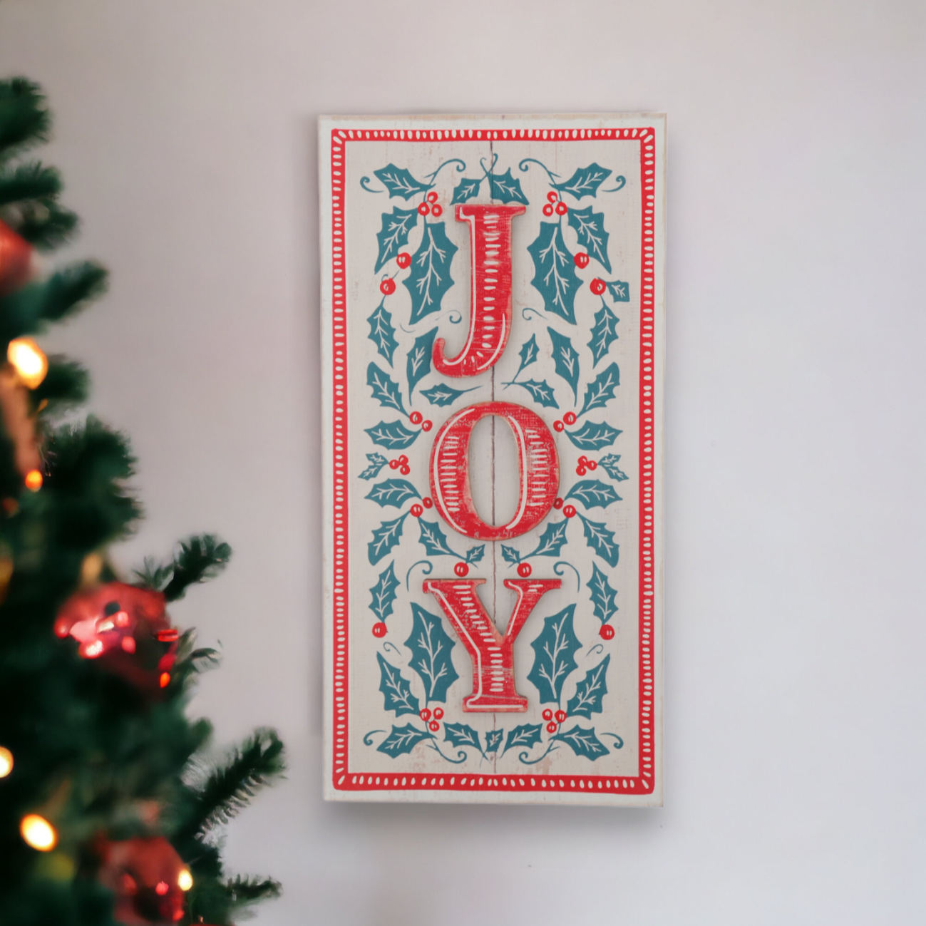 Vintage Style Joy Christmas Sign