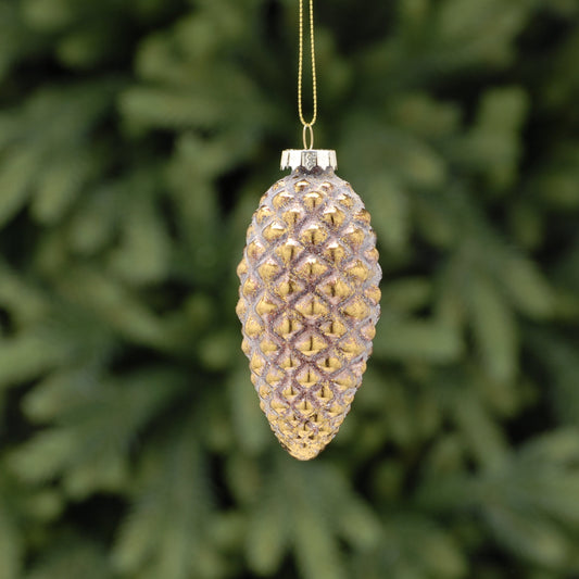 Pink Pinecone with Antique Gold Effect 11cm