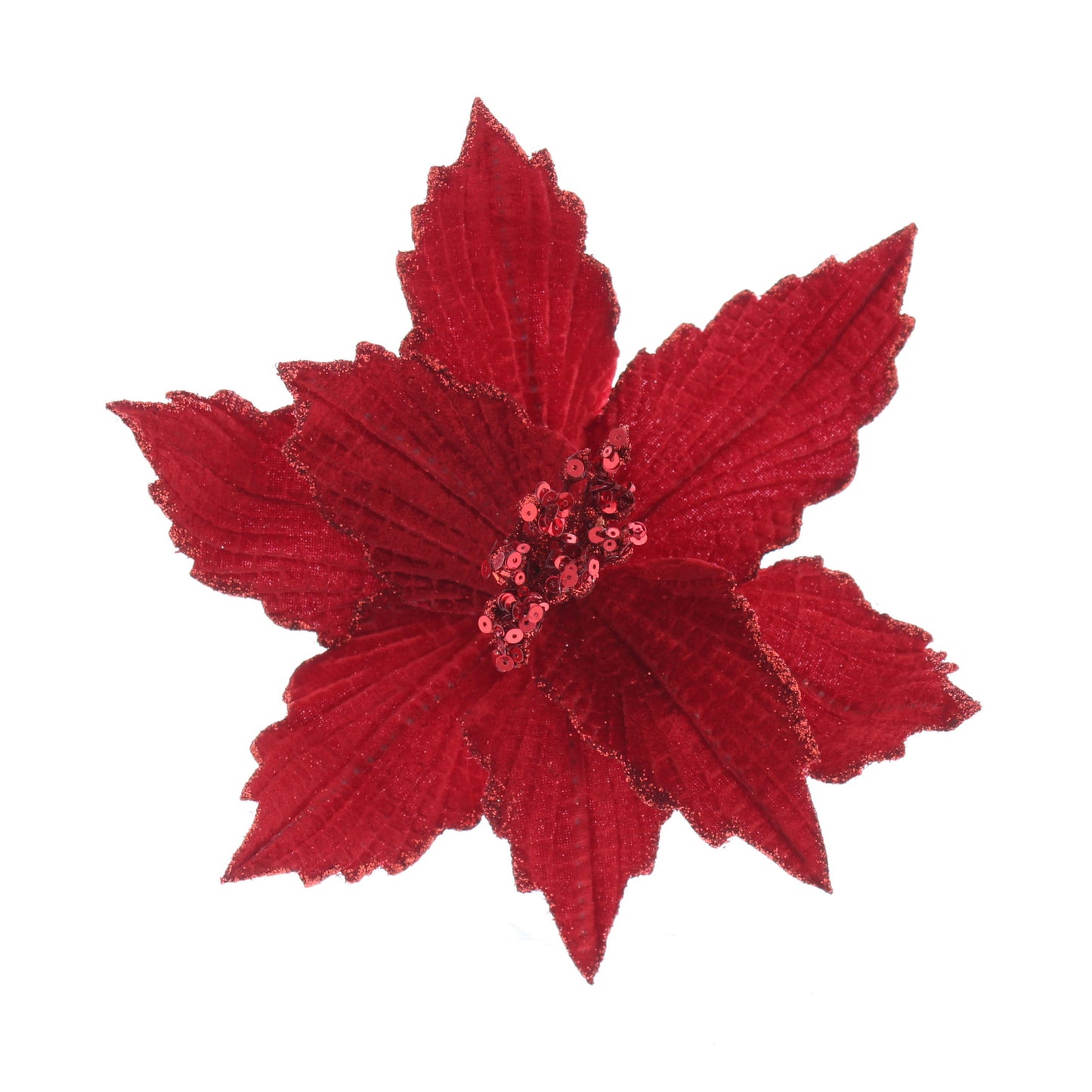 Red Christmas Poinsettia Clip