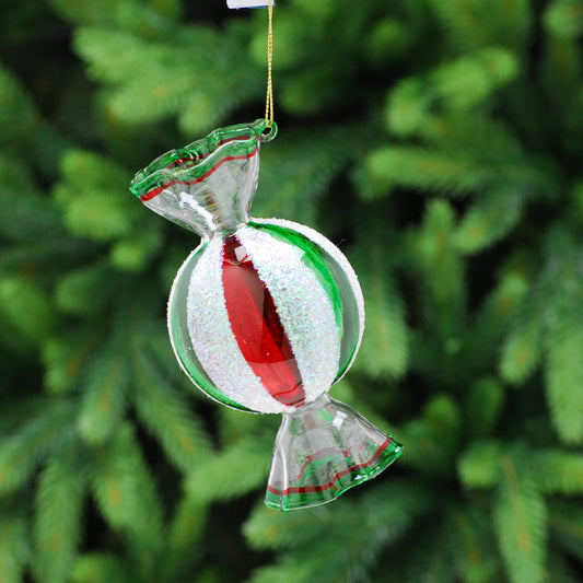 Striped Sweet Glass Christmas Hanging Decoration