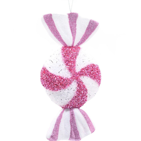 Pink Candy Stripe Sweet Hanging Christmas Decoration